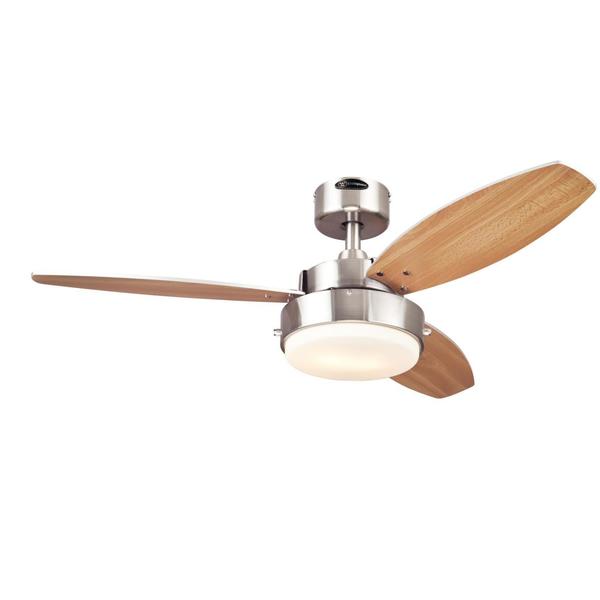 Westinghouse Alloy 42" 3-Blade Nickel Indoor Ceiling Fan w/LED Light Fixture 7221600